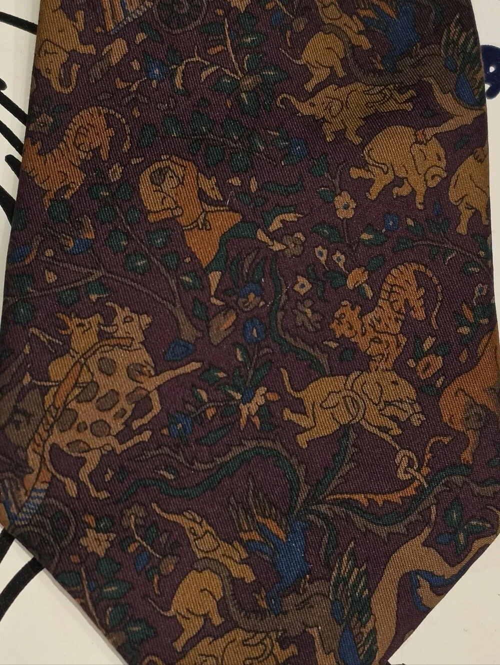 Richel 100% Silk Tie Hand Made in Spain Wild Animal Tiger Elephant Necktie